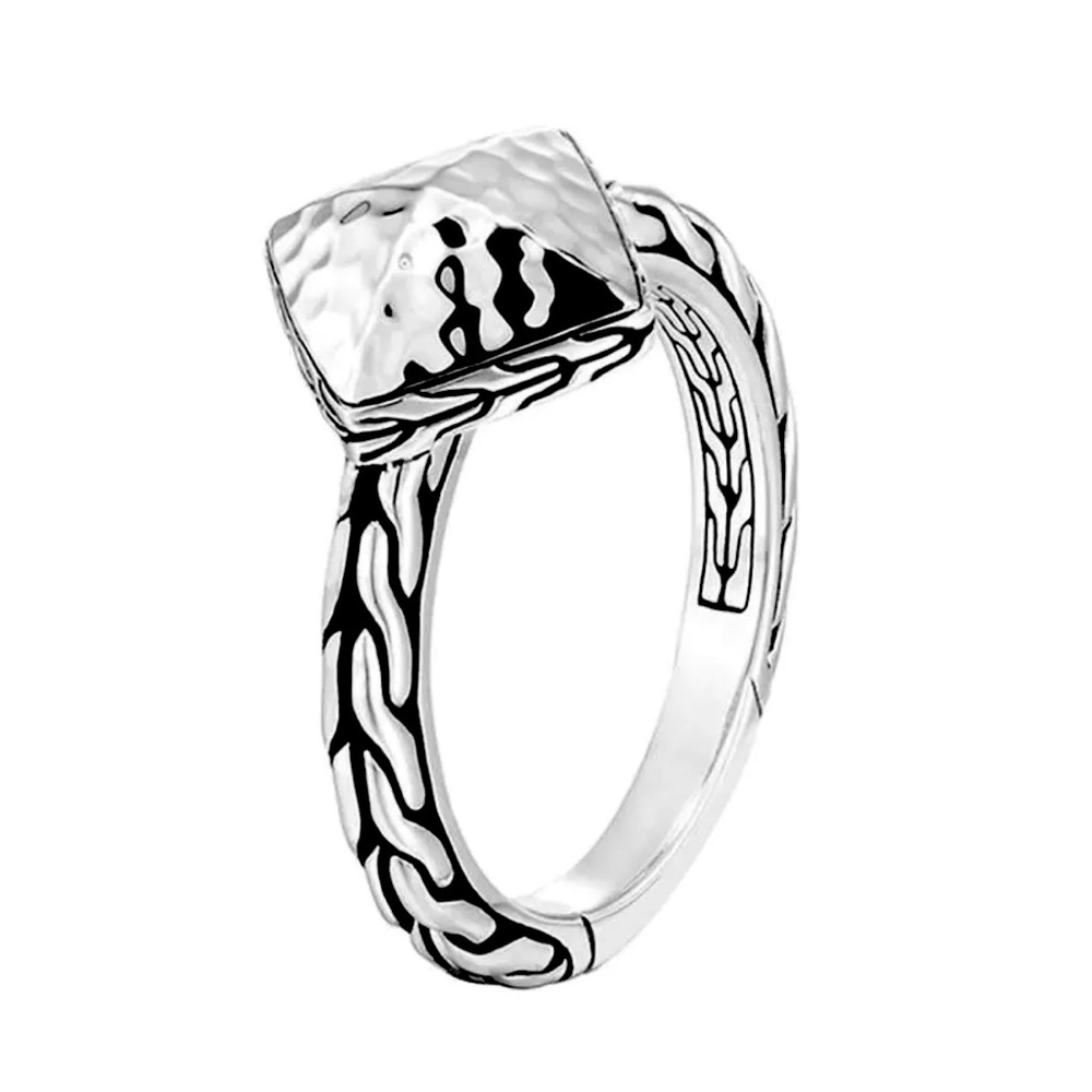 Brand New w/Tag John Hardy Sterling Silver Classic Chain Hammered Ring Size 7